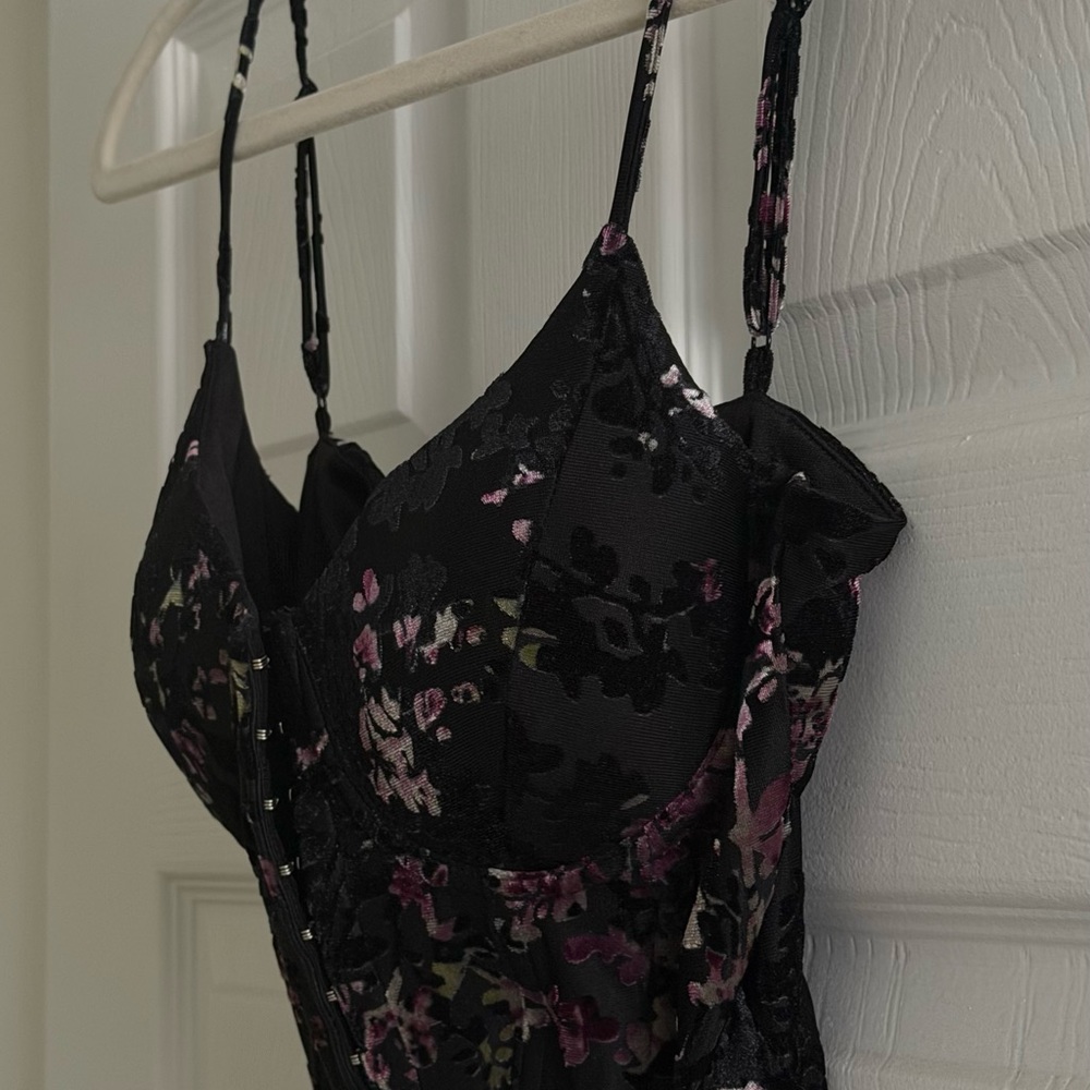 Windsor Black and Purple Floral Bustier